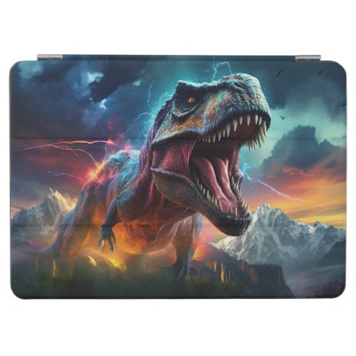 Dinosaur T_Rex Dino Stormy Mountains iPad Air Cover