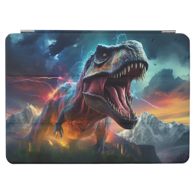 Dinosaur T-Rex Dino Stormy Mountains iPad Air Cover (Horizontal)