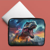 Dinosaur T-Rex Dino Stormy Mountains Laptop Sleeve