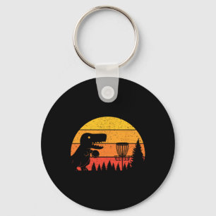 Dinosaur T-rex Disc Golf Player Sports Lovers  Keychain