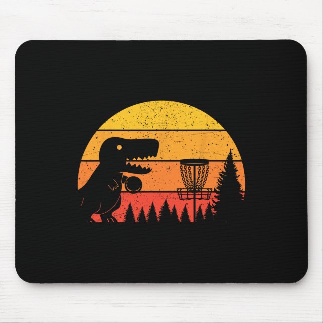 Dinosaur T-rex Disc Golf Player Sports Lovers  Mouse Pad (Front)