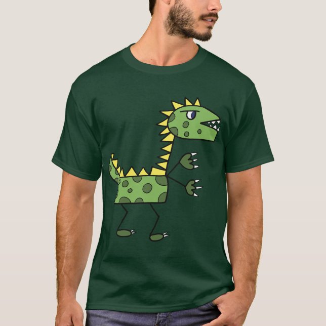 dinosaur t-rex drawing cartoon T-Shirt (Front)