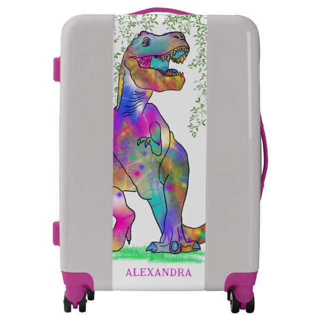 Dinosaur T Rex Girls Name Luggage (Front)