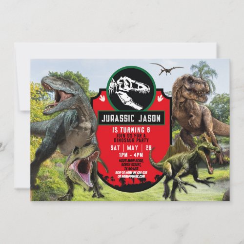 Dinosaur T_Rex Jurassic Birthday Party T_Rex Invitation