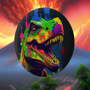 Dinosaur T Rex Jurassic Colorful Button