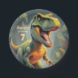 Dinosaur T Rex Jurassic Kid's Birthday Paper Plate<br><div class="desc">Is your child currently fascinated with dinosaurs? If so,  this T-Rex design will be a roaring success at their birthday celebration. Use the design tool to easily personalize it with your child's name and age.
generativecontent</div>