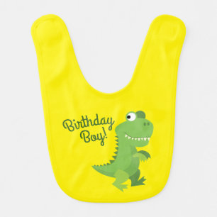 Dinosaur T-rex Kids 1st Birthday Dino Party Baby Bib