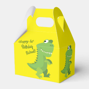 Dinosaur T-rex Kids 1st Birthday Dino Party Favor Boxes