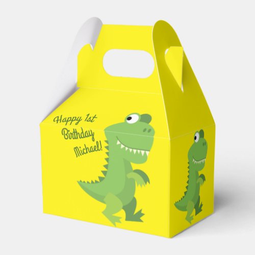 Dinosaur T_rex Kids 1st Birthday Dino Party Favor Boxes