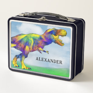 Dinosaur T Rex Kids Personalized Metal Lunch Box