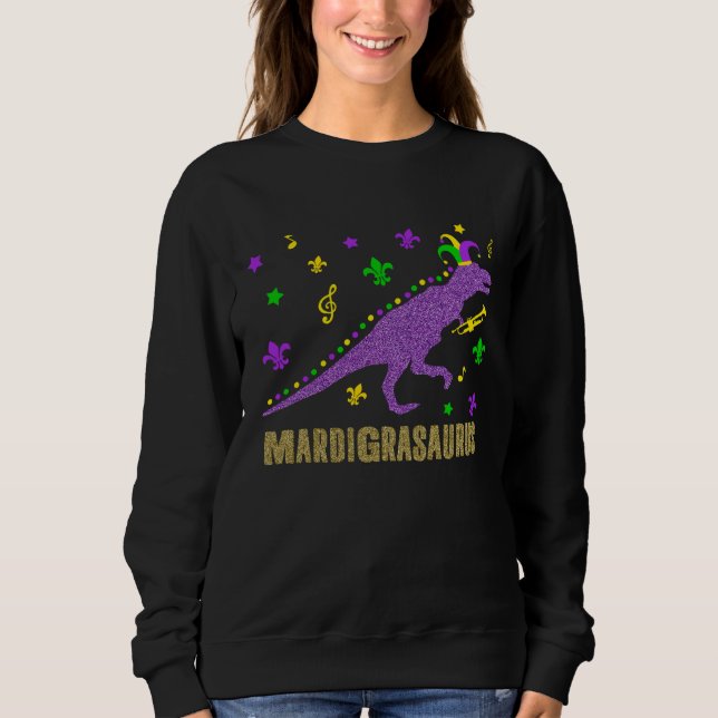 Dinosaur T Rex Mardi Gras Shirt for Boys Shirt Par (Front)