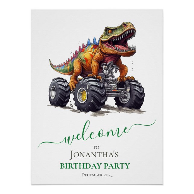 Dinosaur T-Rex Monster Truck,  Poster (Front)