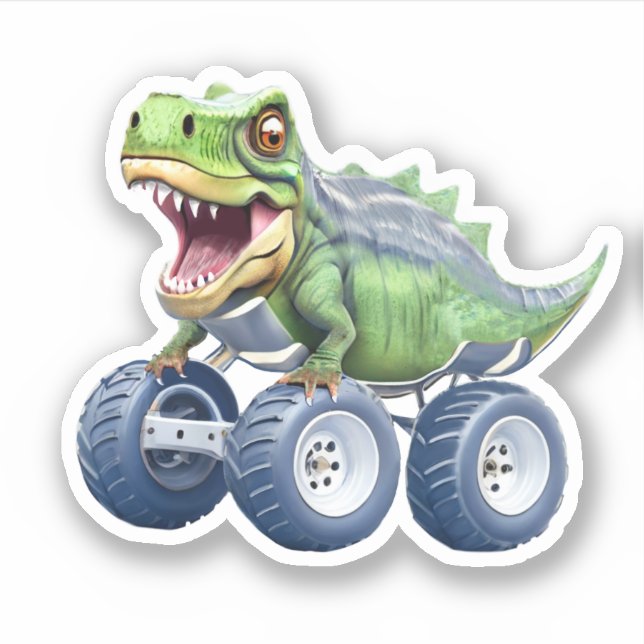 Dinosaur t-Rex monster truck Sticker (Front)