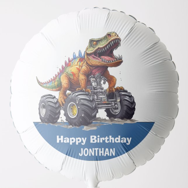 Dinosaur T-Rex Monster Truck theme Balloon (Front)