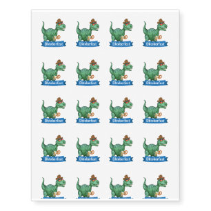 Dinosaur T-Rex Oktoberfes Funny Temporary Tattoos