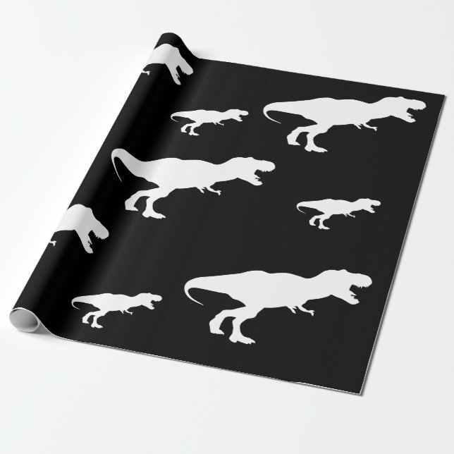 Dinosaur T Rex Pattern Wrapping Paper (Unrolled)