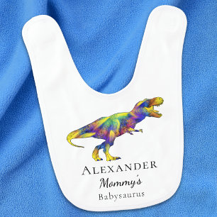 Dinosaur T-Rex Personalized Boy  Baby Bib