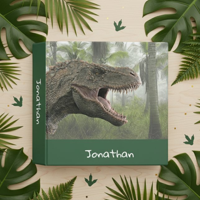 Dinosaur T-Rex Personalized tyrannosaurus 3 Ring Binder (Creator Uploaded)