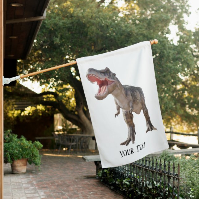 Dinosaur T Rex Personalized White House Flag (In SItu)