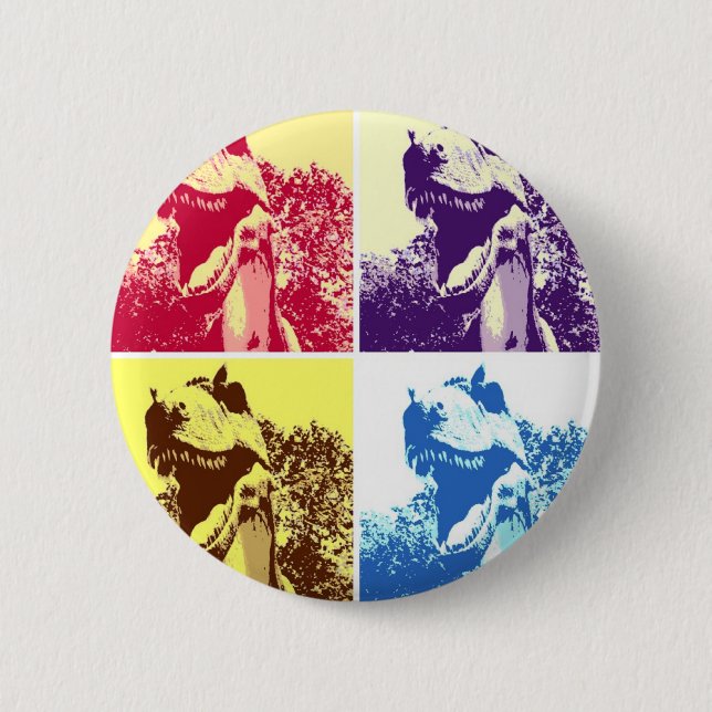 Dinosaur T-Rex Pinback Button (Front)
