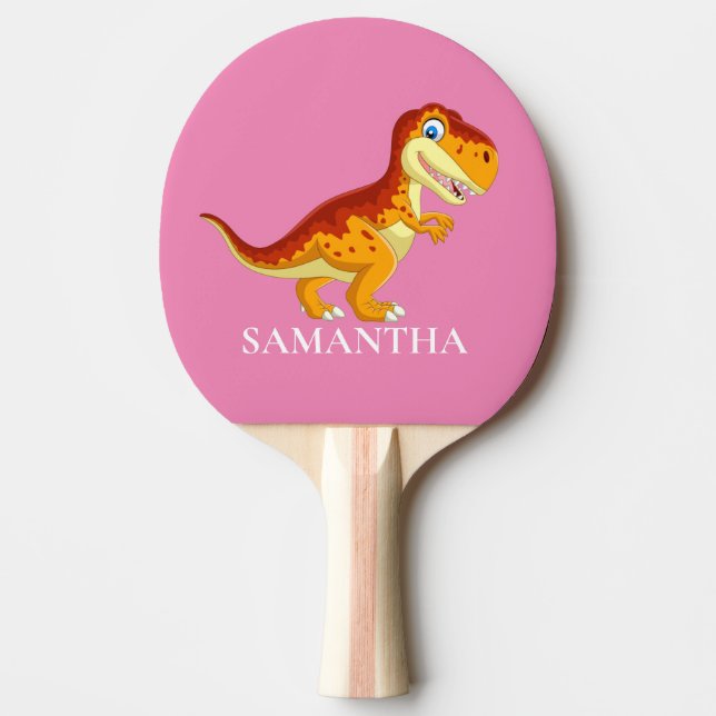 Dinosaur T Rex Pink Girl Ping Pong Paddle (Front)