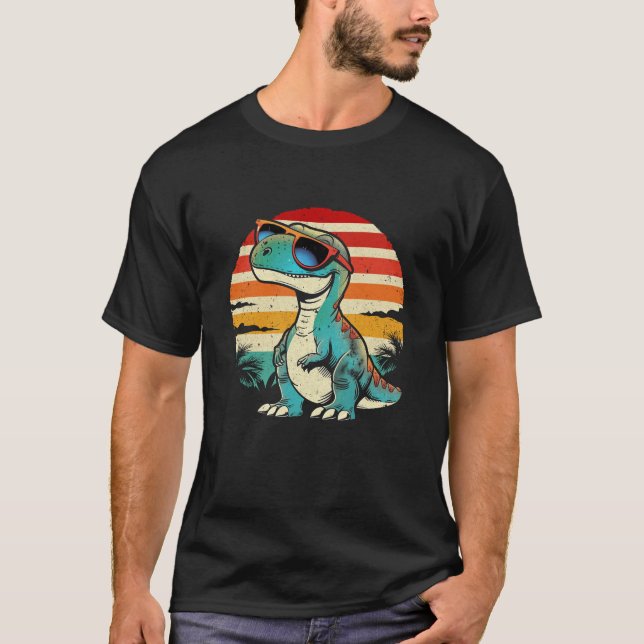 Dinosaur T-Rex Retro Novelty Men Kids Women Funny  T-Shirt (Front)