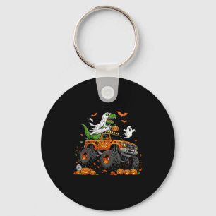 Dinosaur T-rex Riding Monster Truck Halloween Men  Keychain