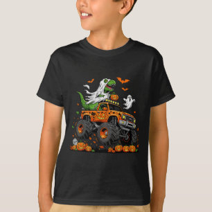 Dinosaur T-rex Riding Monster Truck Halloween Men T-Shirt