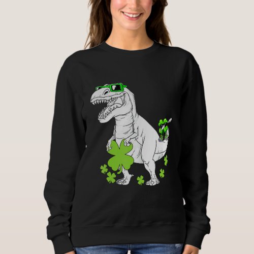 Dinosaur T Rex St Patricks Day Shamrock Leprechaun Sweatshirt
