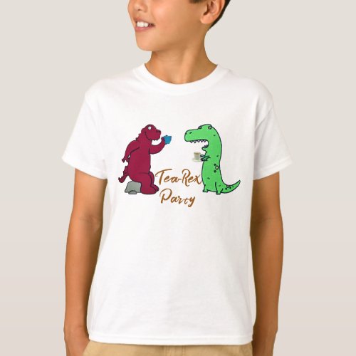 Dinosaur T_Rex Tea Party Tee Playful And Adorable T_Shirt