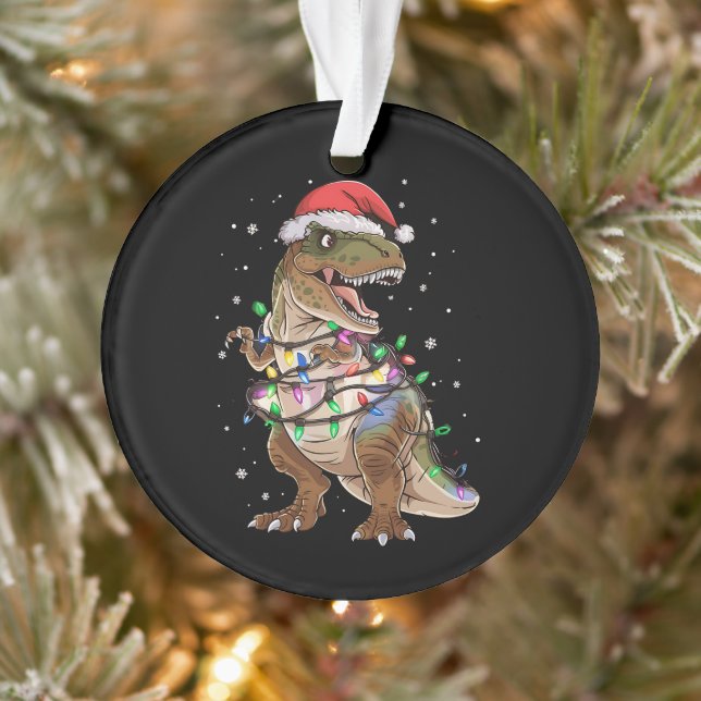 Dinosaur T-rex Tree Christmas Sweater Xmas Dino Ornament (Tree)