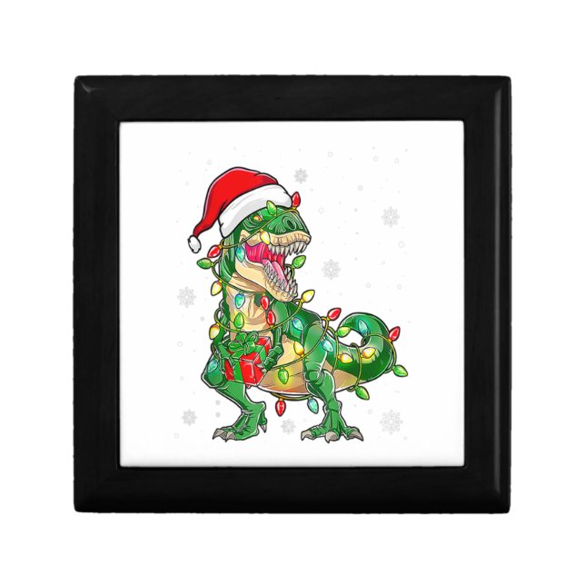 Dinosaur T Rex Tree Christmas Sweater Xmas Pet Din Gift Box (Front)