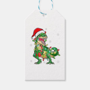 Dinosaur T Rex Tree Christmas Sweater Xmas Pet Din Gift Tags