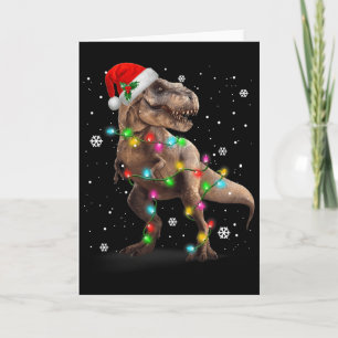 Dinosaur T-rex Tree Christmas Xmas Pet Dino Trex Card