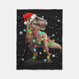 Dinosaur T-rex Tree Christmas Xmas Pet Dino Trex Fleece Blanket