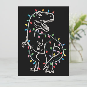 Dinosaur T-rex Tree Christmas Xmas Pet Dino Trex Holiday Card