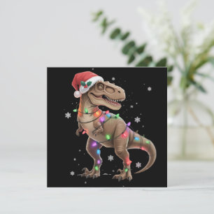 Dinosaur T-rex Tree Christmas Xmas Pet Dino Trex Holiday Card