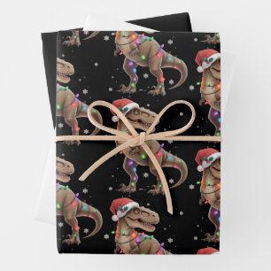 Dinosaur T-rex Tree Christmas Xmas Pet Dino Trex  Wrapping Paper Sheets