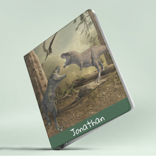 Dinosaur T-Rex Tyrannosaurus Battle Name Monogram 3 Ring Binder