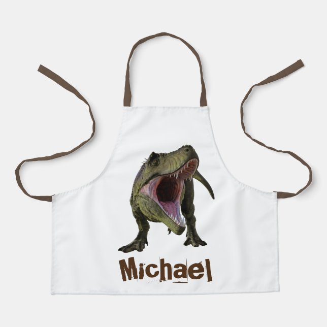 Dinosaur T-rex Tyrannosaurus Jurassic Personalized Apron (Front)