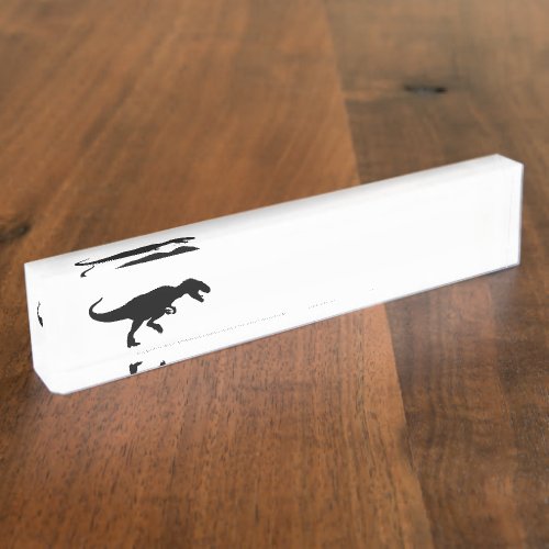 Dinosaur T_Rex Tyrannosaurus Rex Black Silhouette Desk Name Plate