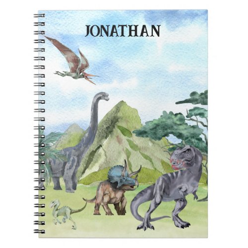 Dinosaur T_Rex Tyrannosaurus Watercolor Raptor  Notebook