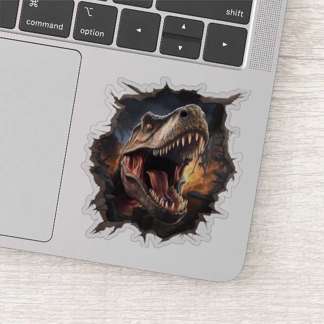 Dinosaur T-Rex Wall Breakout Die Cut Decal (Detail)