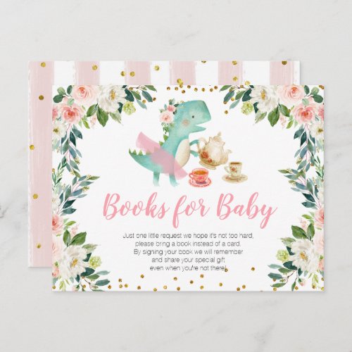 Dinosaur Tea Party Baby Shower Books for baby Invitation Postcard