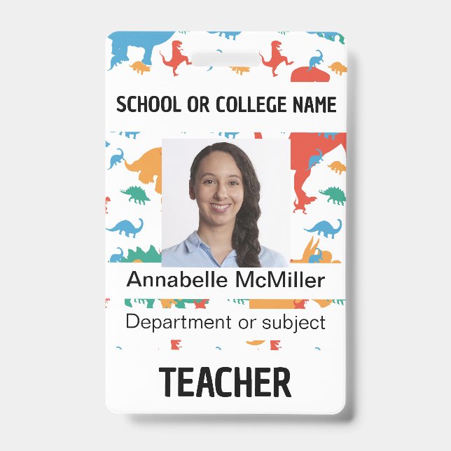 Dinosaur Teacher Professor Badge (Front)