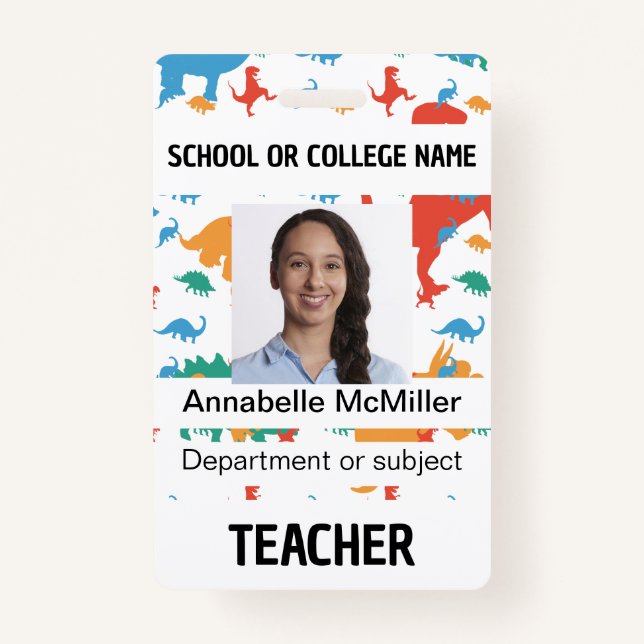 Dinosaur Teacher Professor Badge (Front)