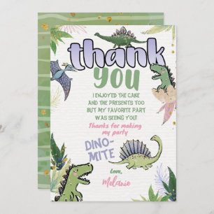 Dinosaur Thank You Card