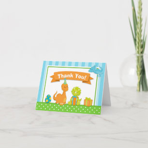 Dinosaur Thank You Card Folded Note Card