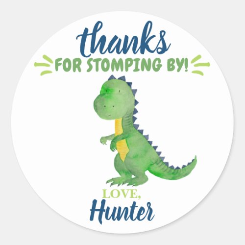 Dinosaur Thank You Favor Stickers