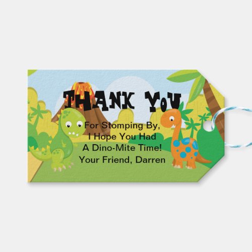 Dinosaur Thank You Gift Tags